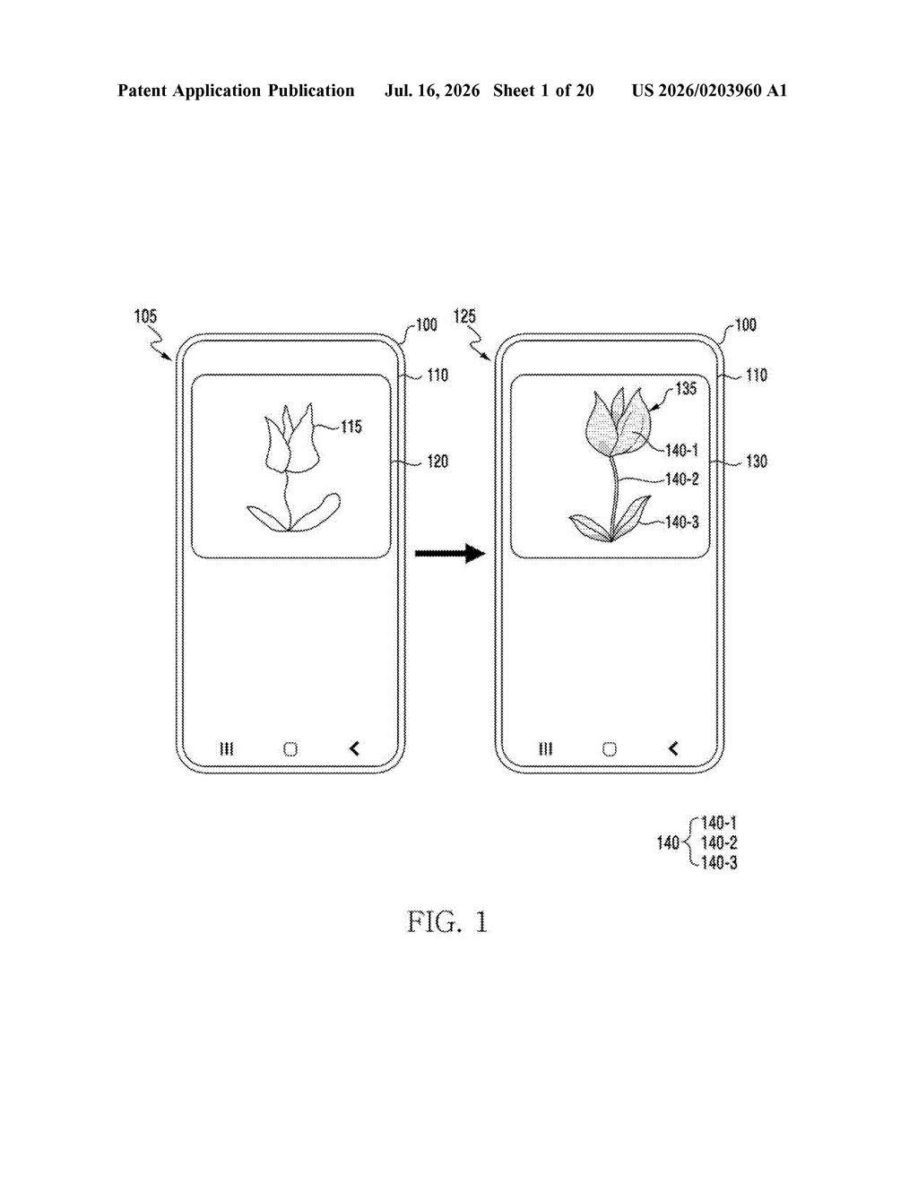 Samsung Patent: AI Image Editing With Keyword Options — figure from US 2026/0203960 A1