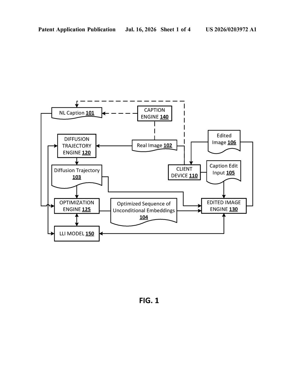 Google Patent: Edit Real Photos With Text Descriptions — figure from US 2026/0203972 A1