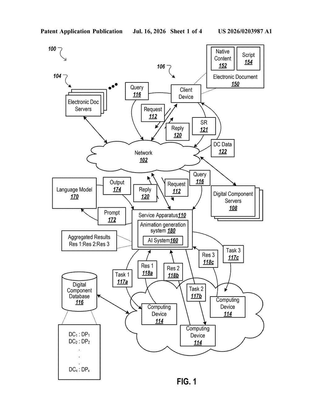 Google Patent: Auto-Generated Custom Animations Explained — figure from US 2026/0203987 A1
