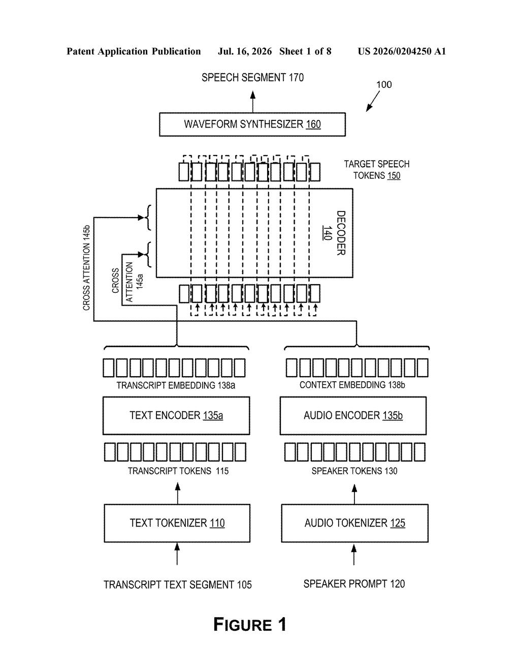 Nvidia Patent: AI Voice Synthesis with Flexible Speaker Context — figure from US 2026/0204250 A1