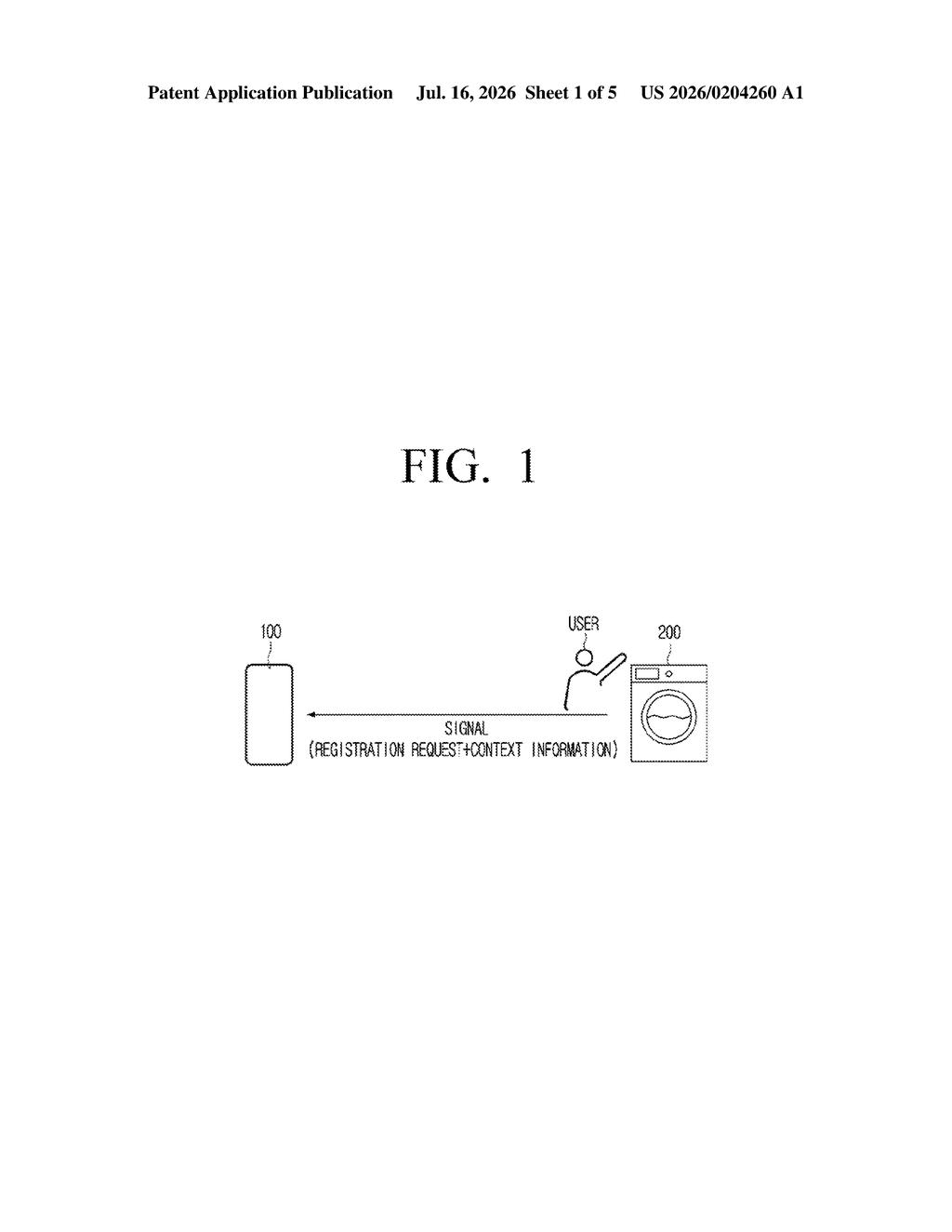 Samsung Patent: IoT Device Registration via Signal Strength — figure from US 2026/0204260 A1