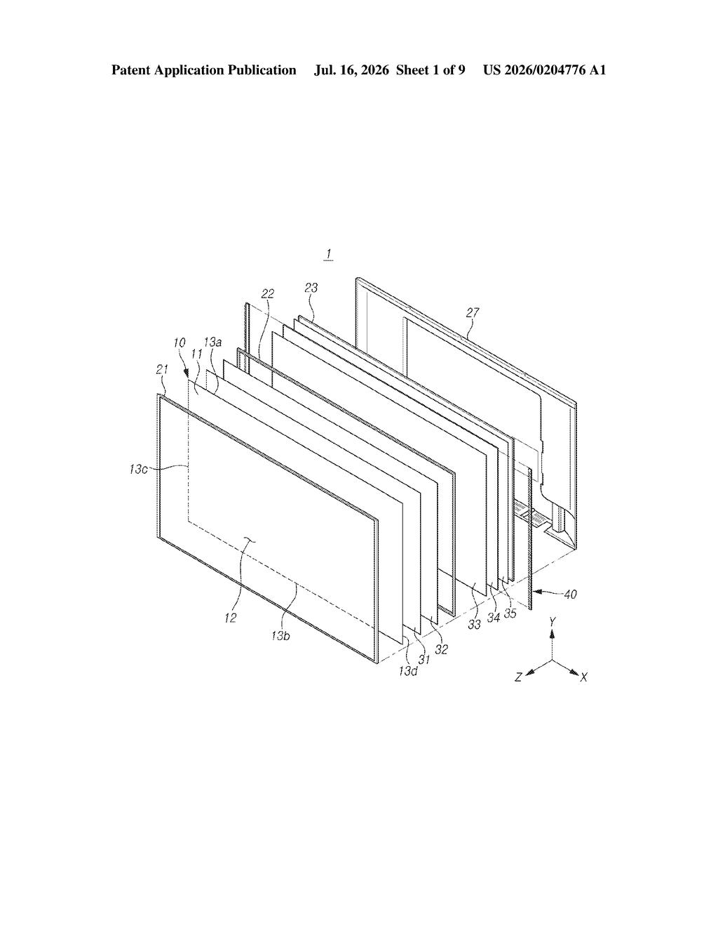 Samsung Patent: T-Shaped Antenna Board Inside Displays — figure from US 2026/0204776 A1