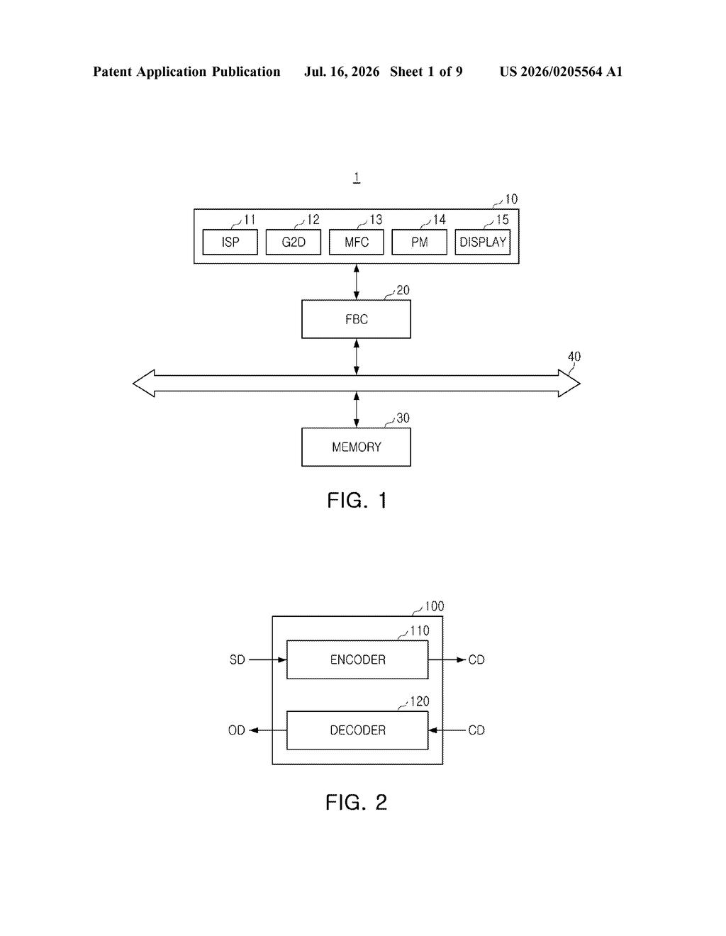 Samsung Patent: Frame Buffer Compression for Image Processing — figure from US 2026/0205564 A1
