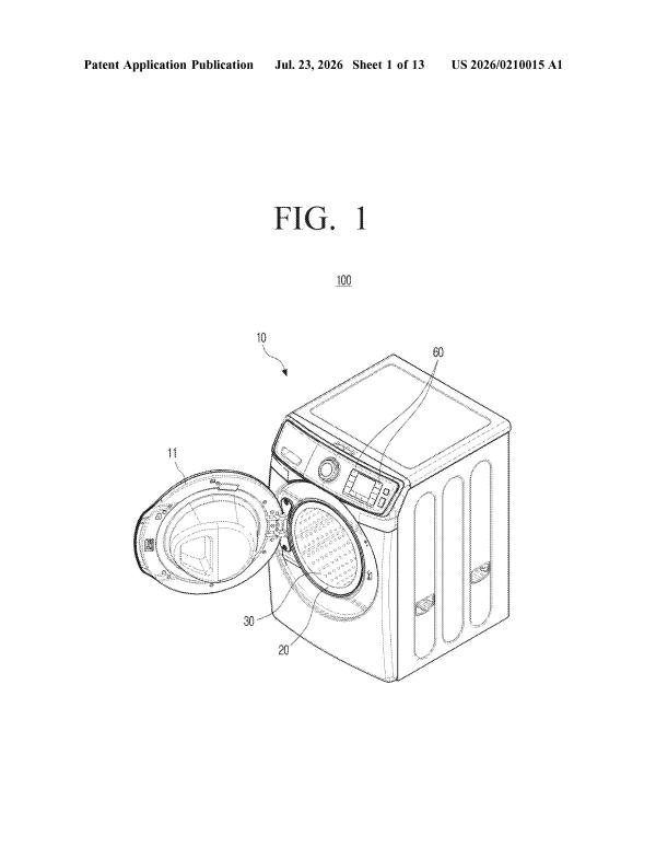 Patent drawing: Samsung Patents a Washing Machine That Adjusts Its Own Spin-Cycle Safety Limits