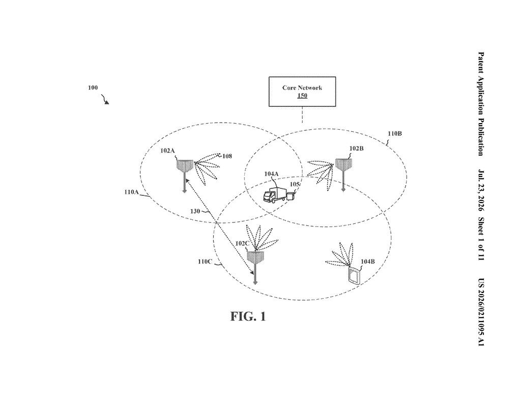 Google Patent: Multi-Tower Radar Coordination for 5G Networks — figure from US 2026/0211095 A1