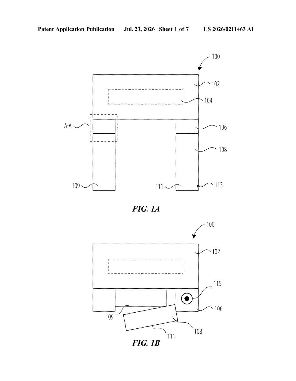 Apple Patent: Multi-Axis Hinge for Wearable Display Device — figure from US 2026/0211463 A1