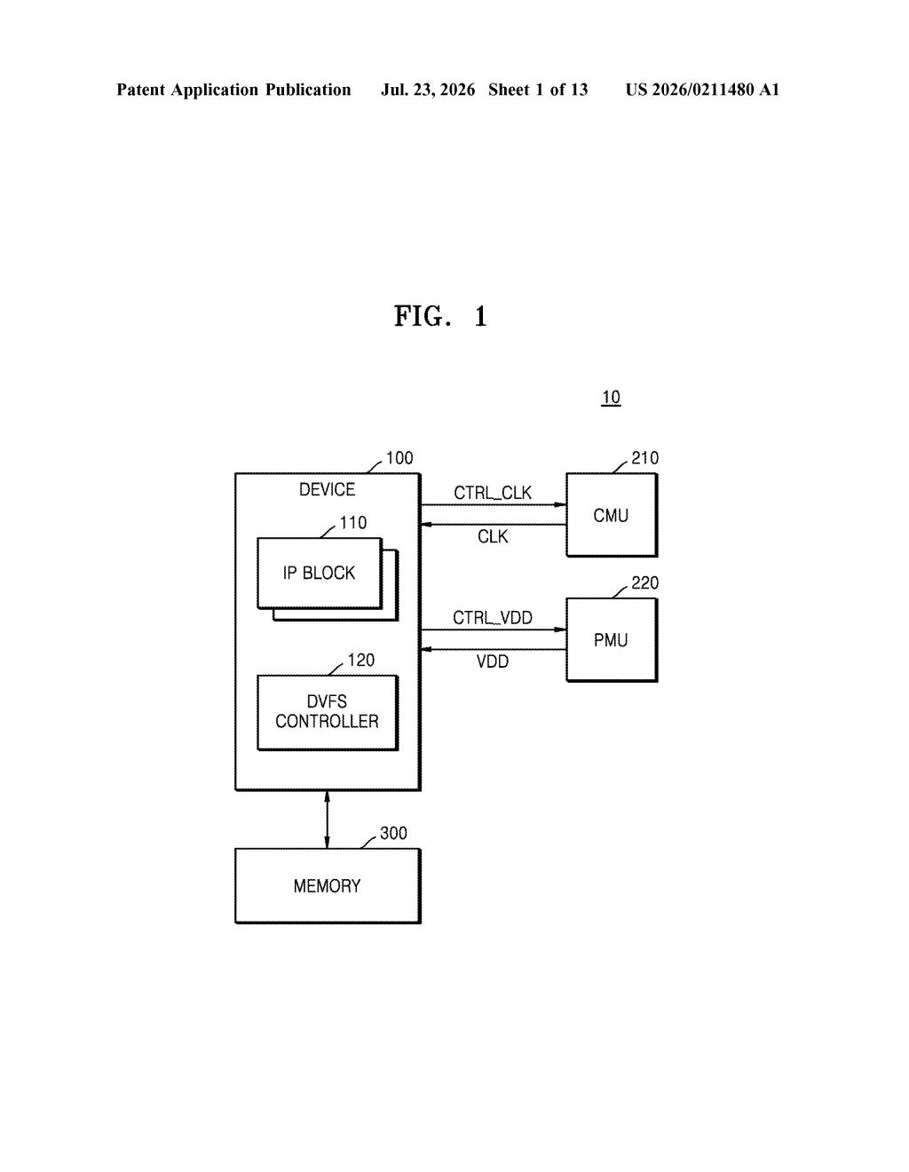 Samsung Patent: Chip Overheating Prevention via DVFS — figure from US 2026/0211480 A1