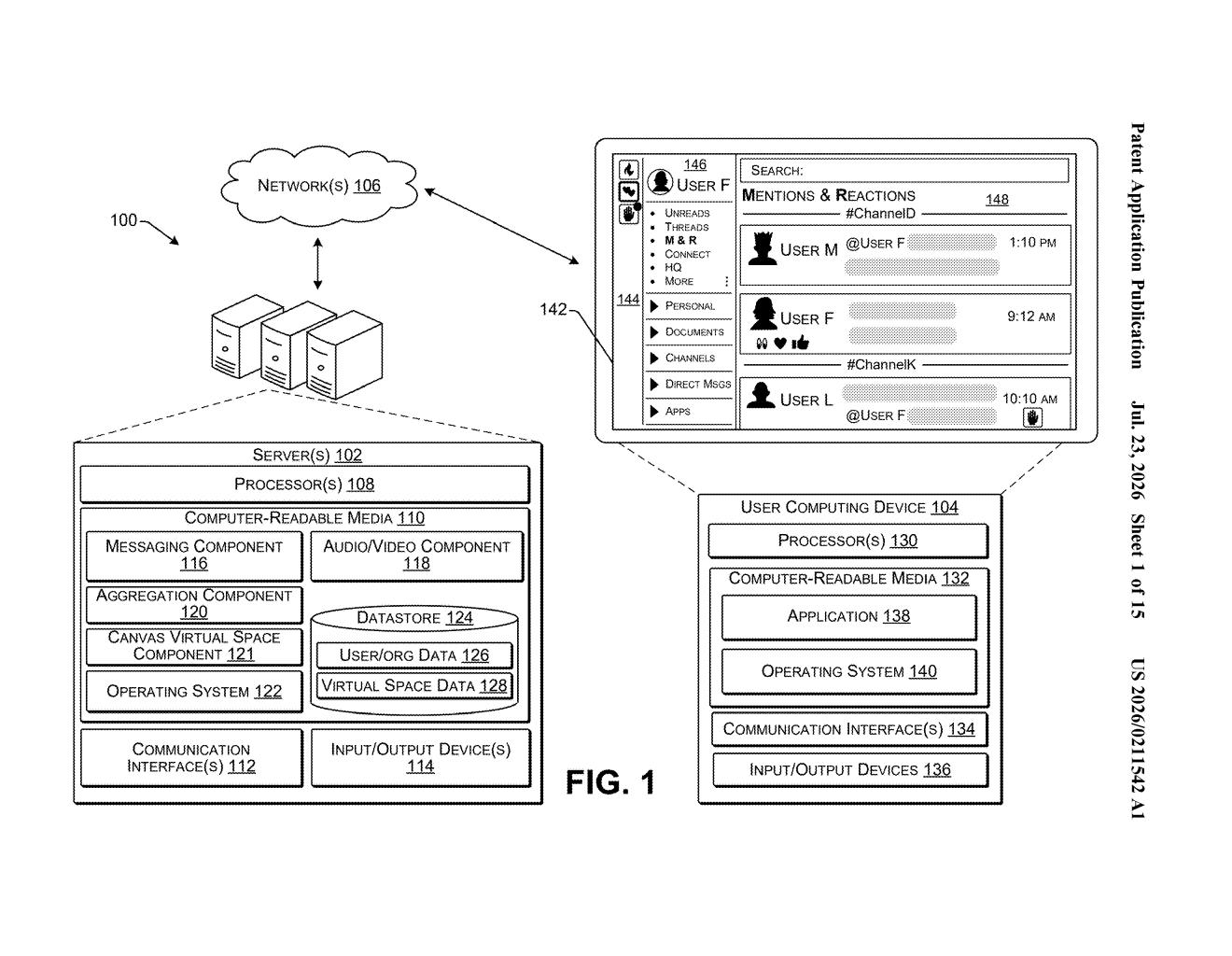 Salesforce Patent: AI Canvas That Builds Itself From a Query — figure from US 2026/0211542 A1