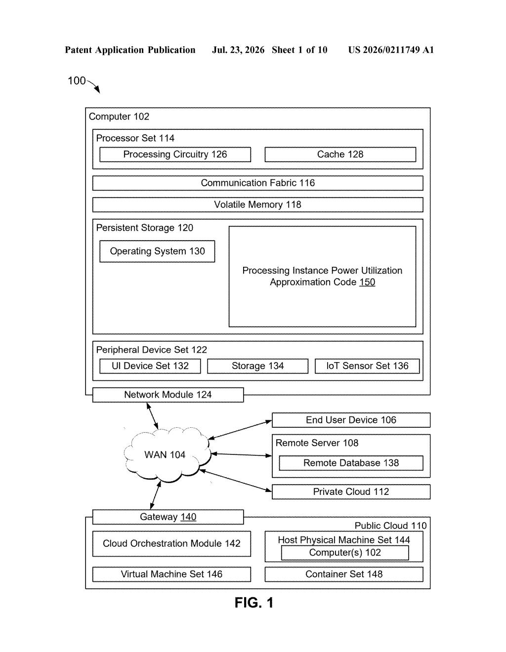 IBM Patent: Estimating GPU Power Use Per Workload — figure from US 2026/0211749 A1