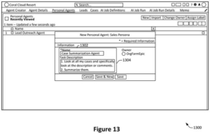 Patent drawing: Salesforce Patents a System for Building Custom Automated Assistants Inside Its Sales Software