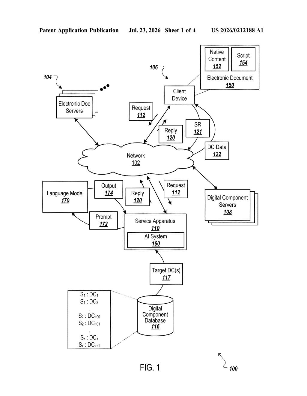 Google Patent: Augmenting ML Models With Feature Embeddings — figure from US 2026/0212188 A1