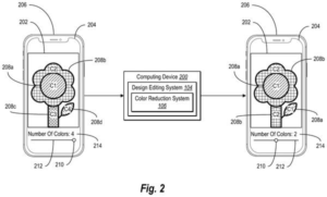 Patent drawing: Adobe Patents a Tool That Strips Illustrations Down to Fewer Colors