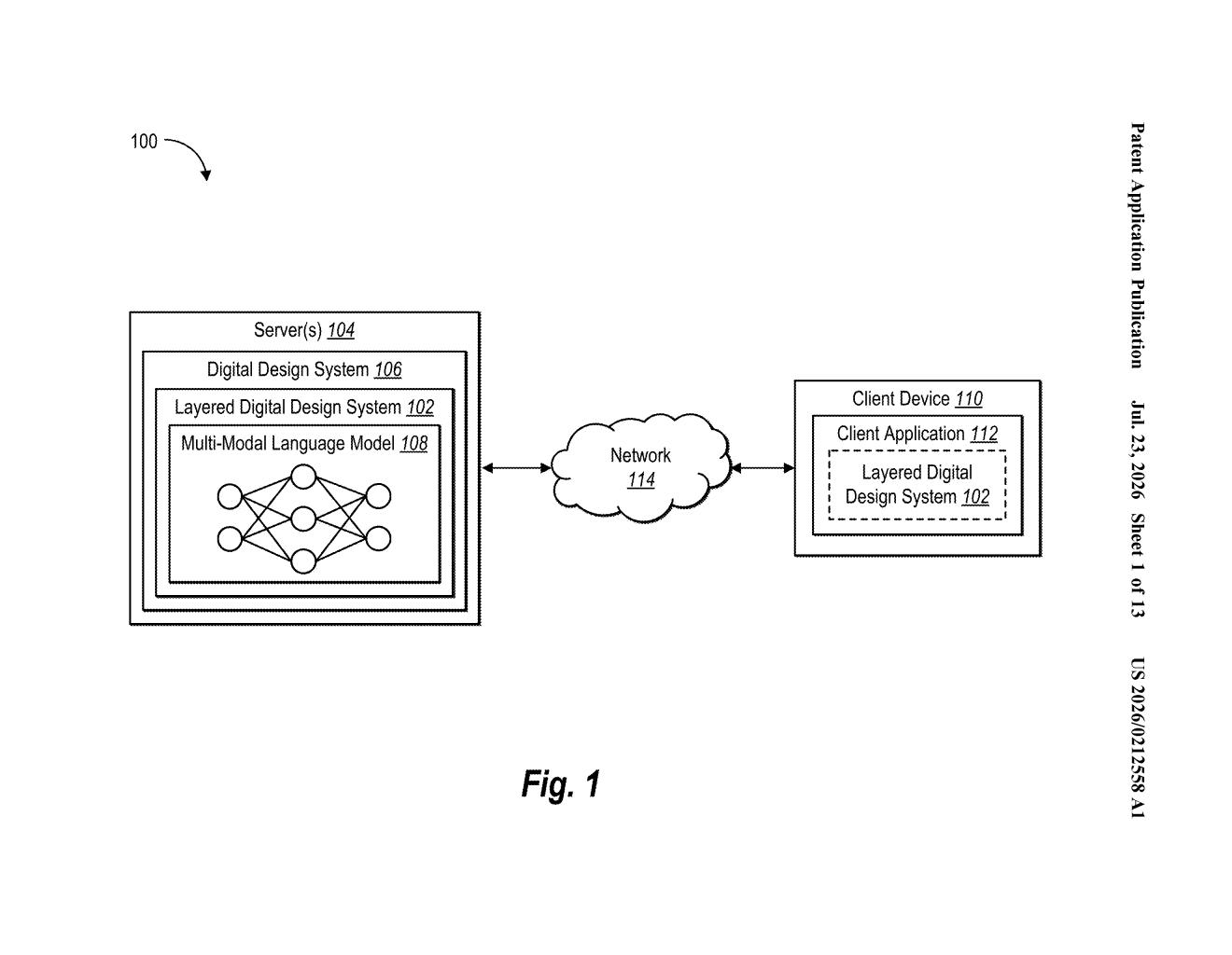 Adobe Patent: Converting Images Into Layered Design Files — figure from US 2026/0212558 A1