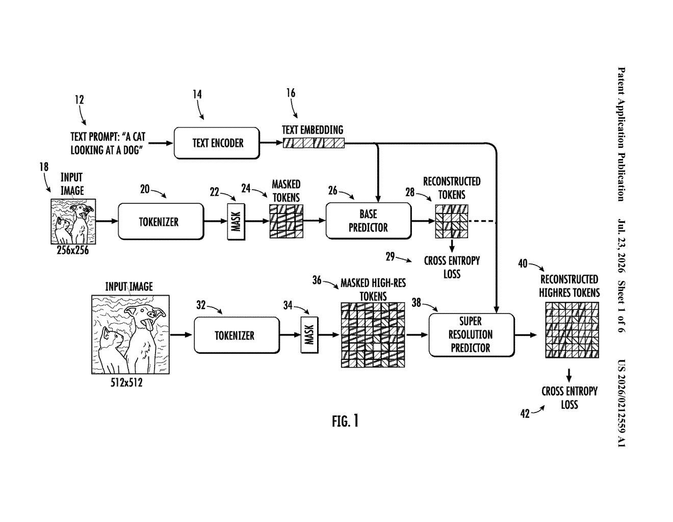Google Patent: Text-to-Image AI via Masked Transformers — figure from US 2026/0212559 A1