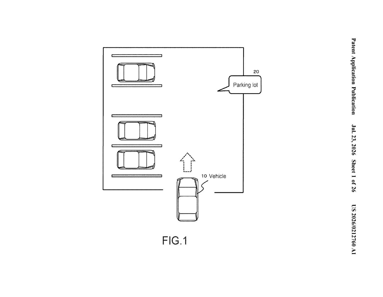 Sony Patent: AR Parking Space Overlay for Vehicles — figure from US 2026/0212760 A1