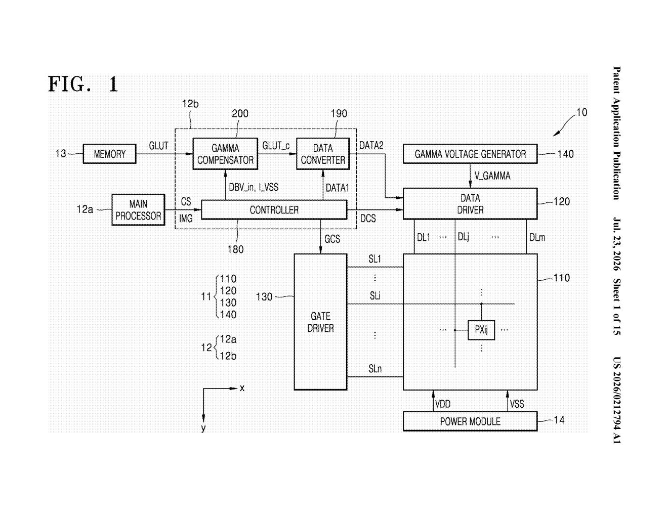 Samsung Display Patent: Adaptive Gamma Brightness Chip — figure from US 2026/0212794 A1