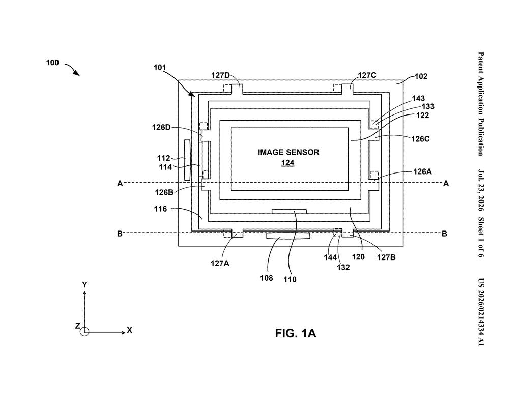 Google Patent: Sensor-Shift Optical Image Stabilization — figure from US 2026/0214334 A1
