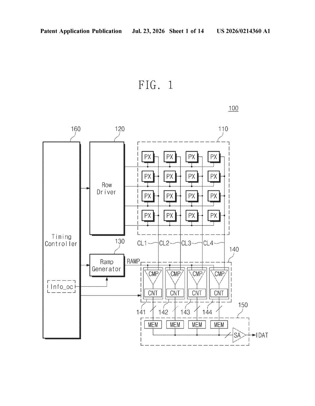 Samsung Patent: Image Sensor Auto-Zero Operation Explained — figure from US 2026/0214360 A1