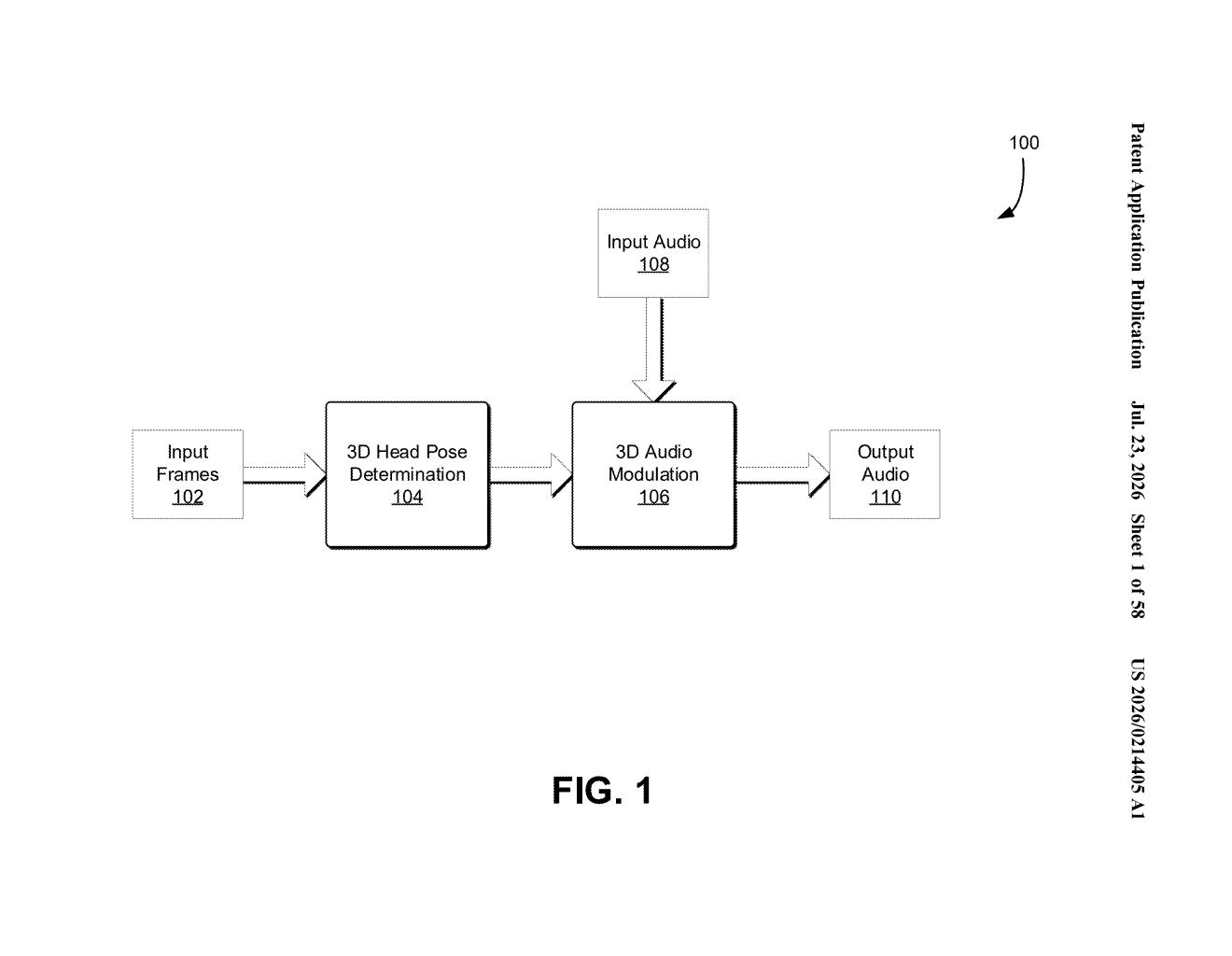 Nvidia Patent: Visually Tracked Spatial Audio Explained — figure from US 2026/0214405 A1