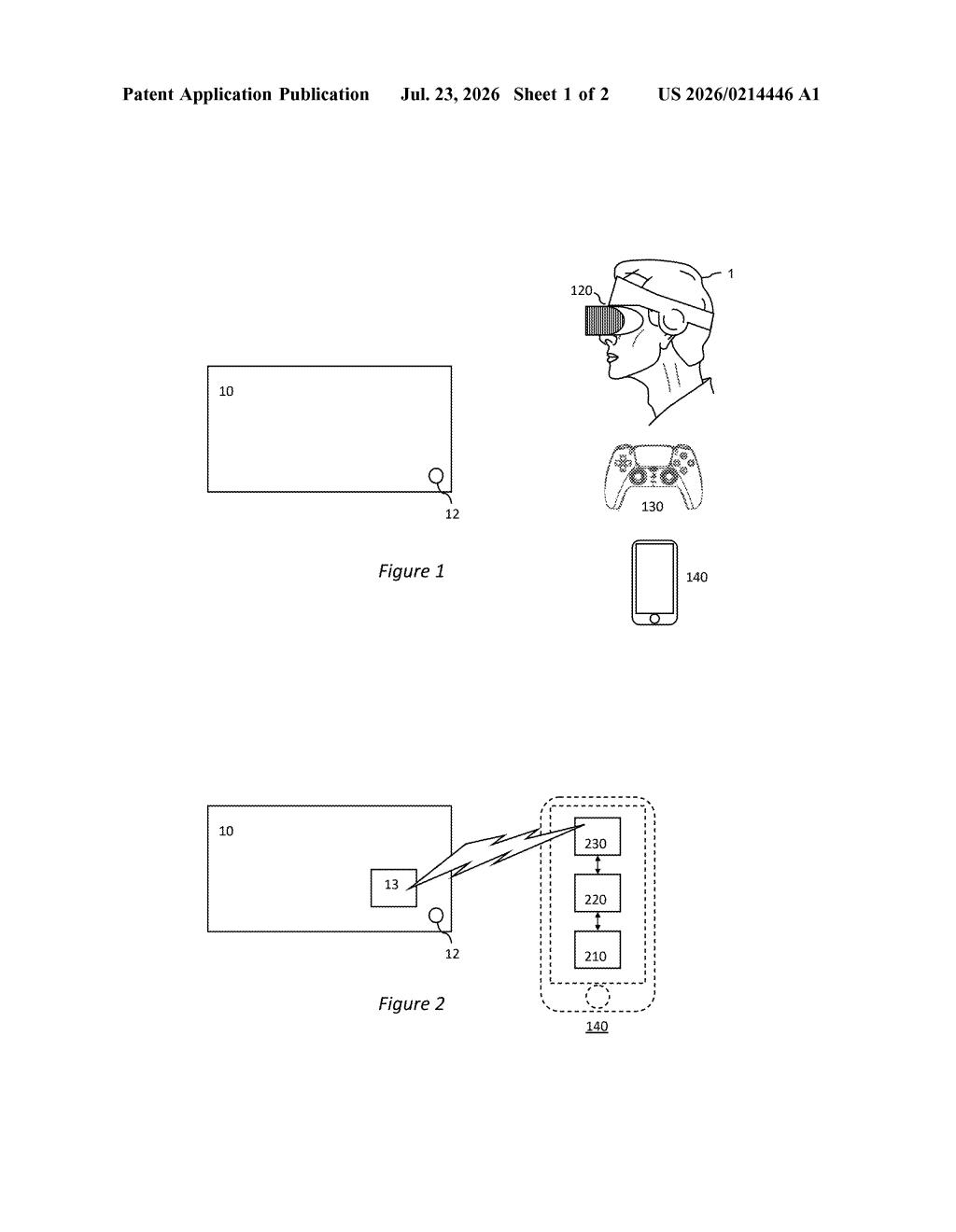 Sony Patent: Wireless Controller Pairing via Phone App — figure from US 2026/0214446 A1