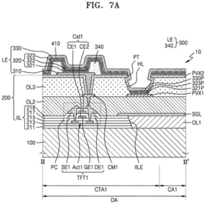 Patent drawing: Samsung Patent: Elastic Buffer Layer Shields Display Chip Bump Connections From Damage
