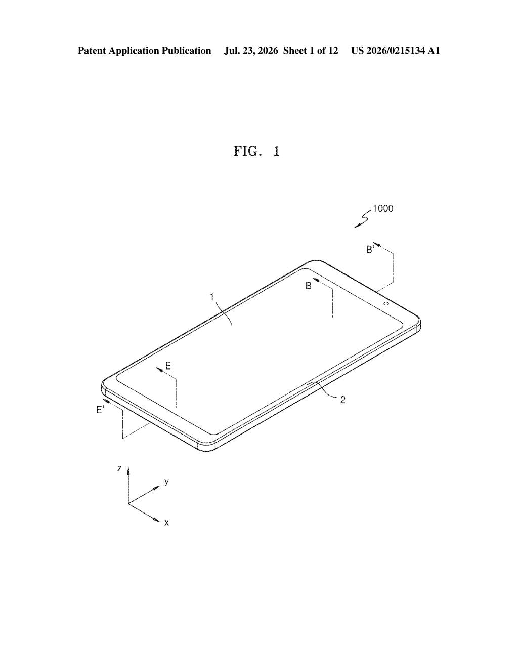 Samsung Display Patent: Screen Frame Fit Engineering — figure from US 2026/0215134 A1
