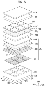Patent drawing: Samsung Patents a Three-Layer Lens Stack With Offset Fill Points for Displays