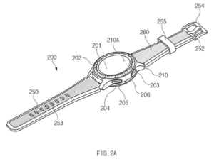 Patent drawing: Samsung Patents a Smartwatch Back Panel Where the Health Sensor and Charger Share Wiring