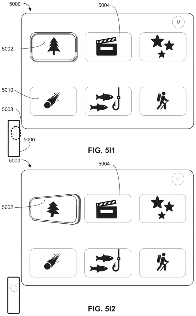 Apple Patent: UI Elements That Morph Between Screens — figure from US 2026/0219757 A1