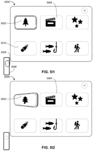 Patent drawing: Apple Patents On-Screen UI Elements That Squash and Stretch Based on How You Swipe