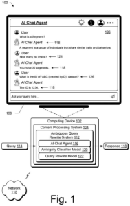 Patent drawing: Adobe Patents an AI That Rewrites Your Vague Chatbot Questions Before Sending Them