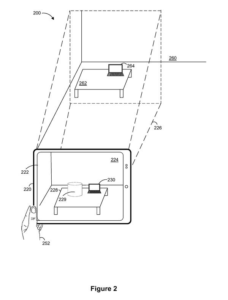 Patent drawing: Apple Patents a Display That Shifts the Camera's View to Match Your Eyes