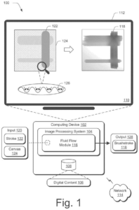 Patent drawing: Adobe Patents a Digital Brush That Simulates How Paint Drips With Gravity