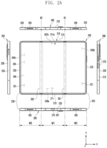 Patent drawing: Samsung Patents a Tri-Fold Phone That Uses Shifting Magnets to Hold Its Shape