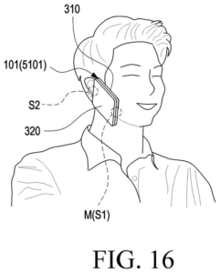 Patent drawing: Samsung Patents a Foldable Phone Speaker That Redirects Sound When You Fold It