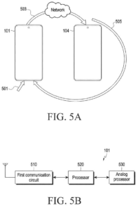Patent drawing: Samsung Patents a Way to Stop Phone Calls From Howling When Two Devices Get Too Close