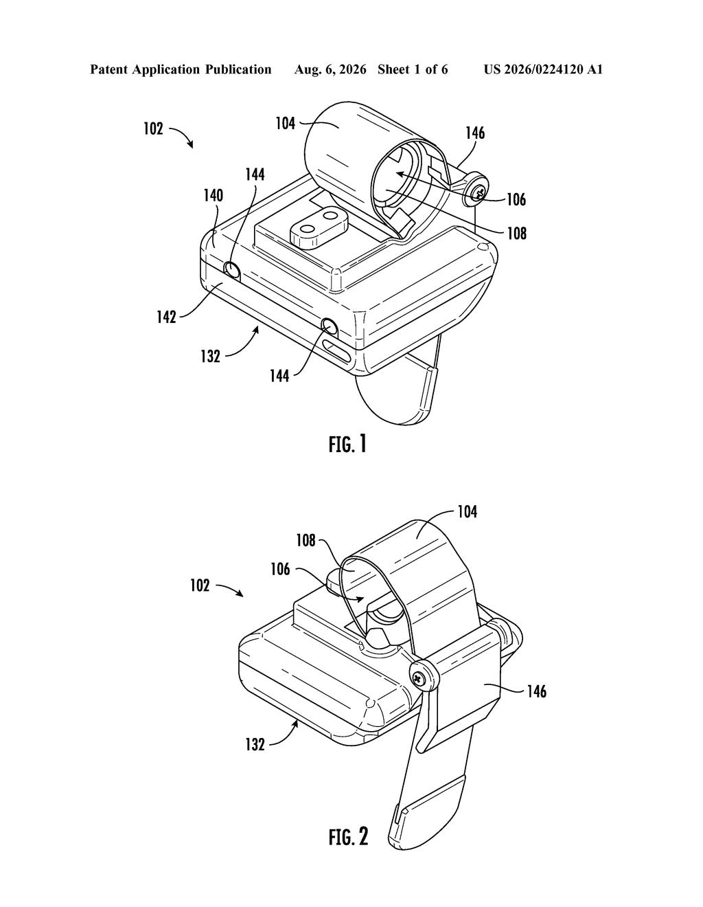 Google Patent: Finger Cuff Blood Pressure Sensor Array — figure from US 2026/0224120 A1