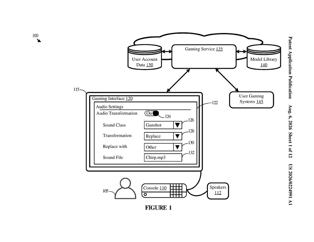 Microsoft Patent: AI That Rewrites Game Audio in Real Time — figure from US 2026/0224991 A1