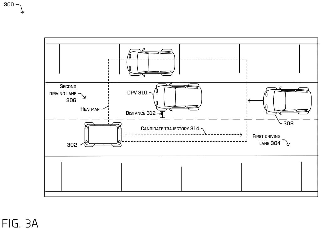 Zoox Patent: Navigating Around Double-Parked Cars — figure from US 2026/0225607 A1