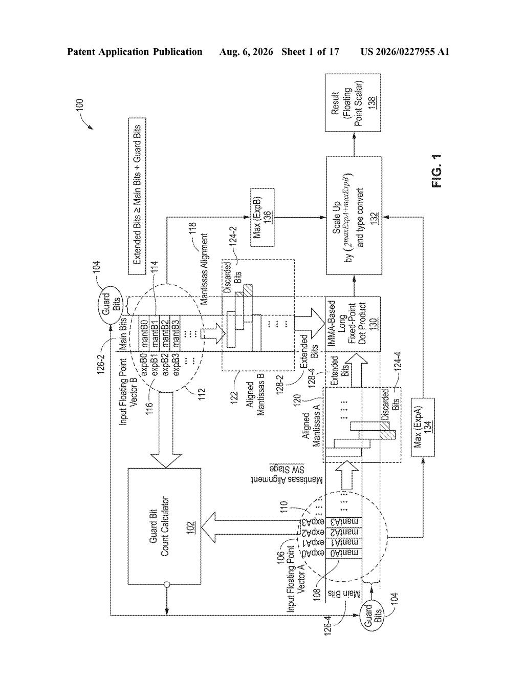 Nvidia Patent: High-Precision Matrix Multiply Operations — figure from US 2026/0227955 A1