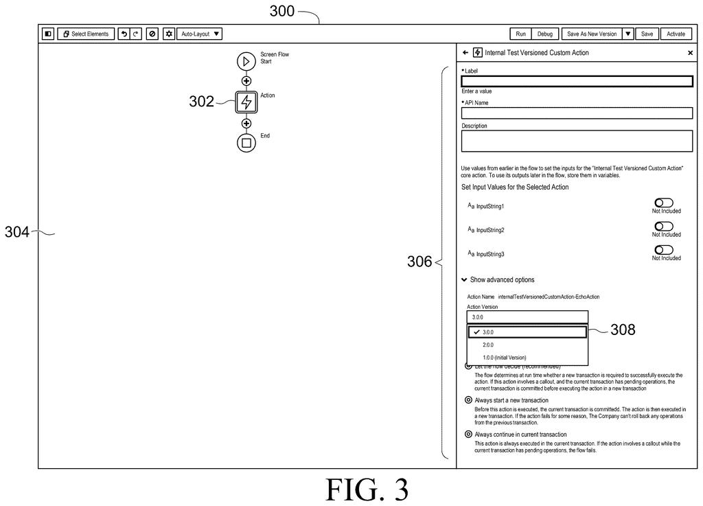 Salesforce Patent: Versioning Calls to External APIs — figure from US 2026/0228234 A1