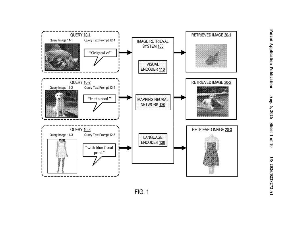 Google Patent: Search by Image Plus Text Description — figure from US 2026/0228272 A1