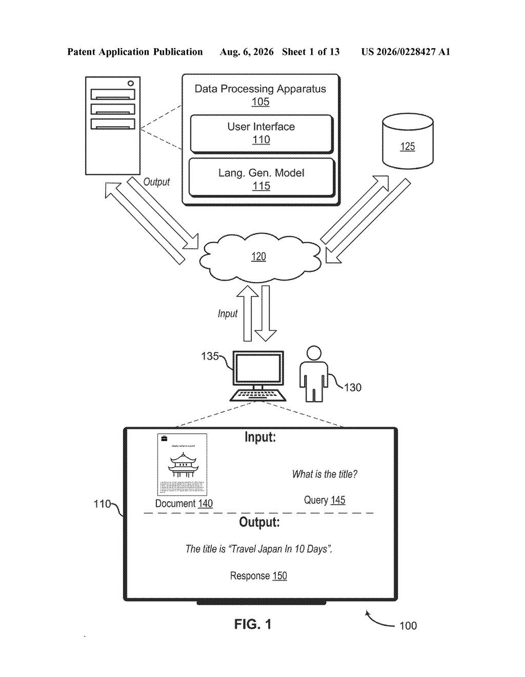 Adobe Patent: AI That Answers Questions About Documents — figure from US 2026/0228427 A1