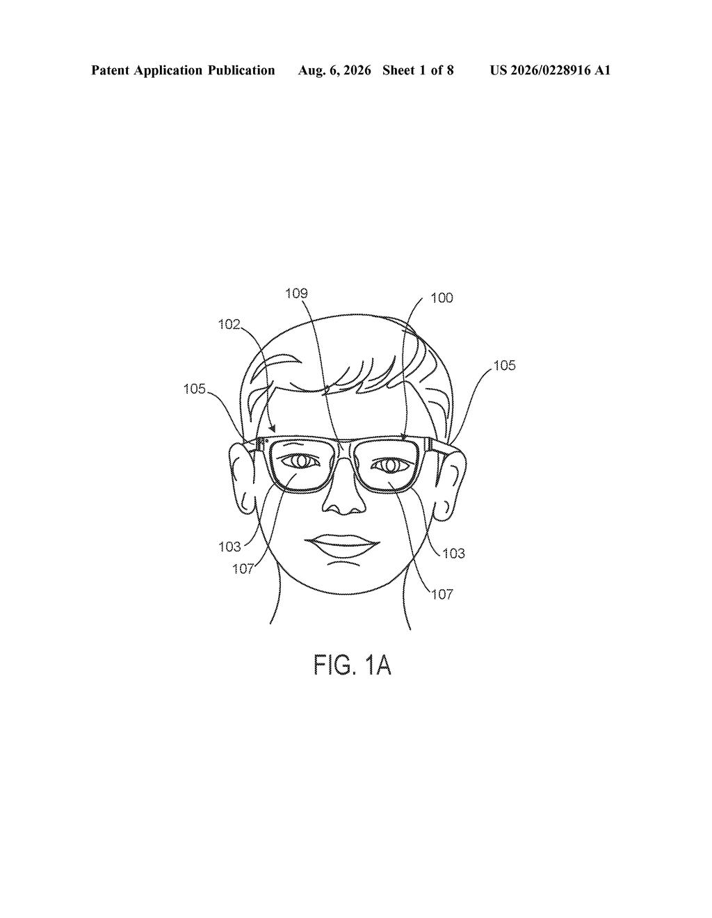 Google Patent: Smart Glasses That Correct for Bent Frames — figure from US 2026/0228916 A1