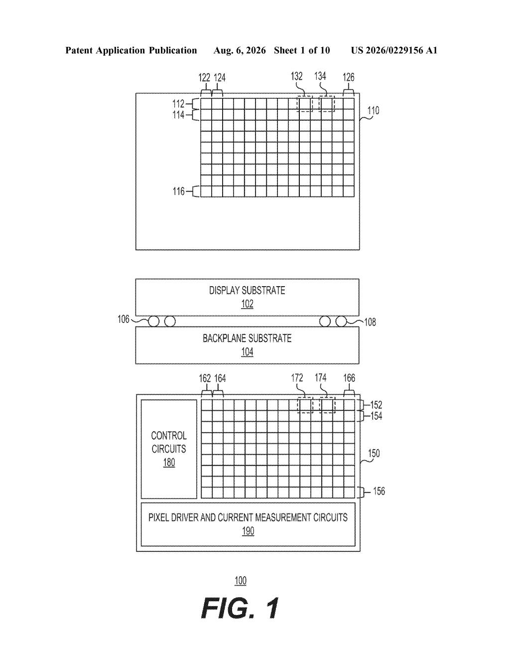 Microsoft Patent: Micro-LED Display Current Testing Circuit — figure from US 2026/0229156 A1