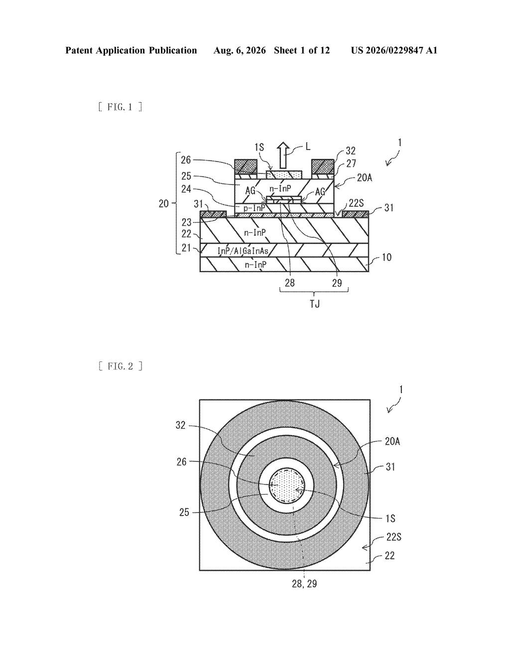 Sony Patent: Surface-Emitting Laser with Air Gap Design — figure from US 2026/0229847 A1