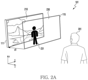 Patent drawing: Samsung Patents a Dual-Screen Device Where the Gap Between Two Displays Is the Feature