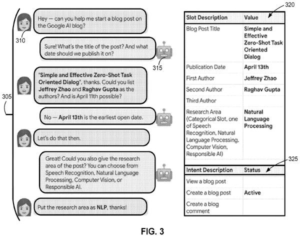 Patent drawing: Google Patents a Way to Train Chatbots on Plain-English Task Descriptions