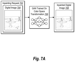 Patent drawing: Adobe Patents AI Fill That Compares Colors Twice to Reduce Patchy Results