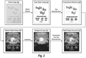 Patent drawing: Adobe Patents a Way to Turn Hand-Drawn Sketches Into Editable Design Files